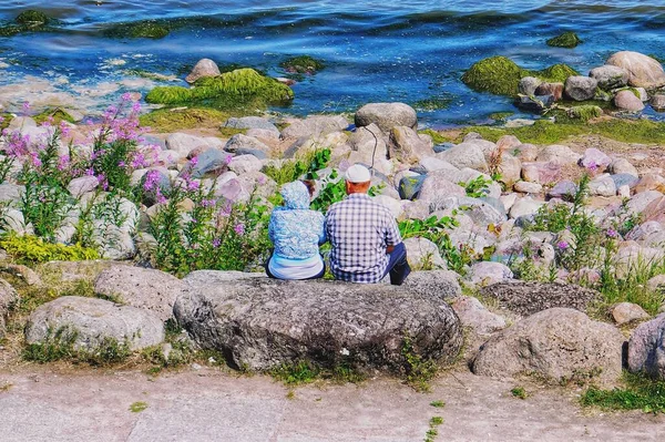 Reuniões Familiares Costa Golfo Finlândia São Petersburgo Rússia — Fotografia de Stock