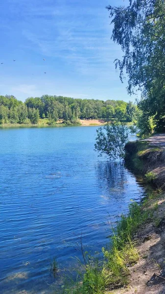 Tranquillo Lago Villaggio Circondato Una Splendida Natura Regione Nizhny Novgorod — Foto Stock