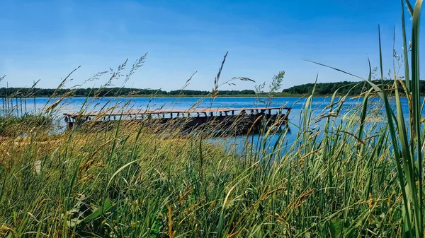 Marina Pittoresque Lac Calme Village Tolokontsev Russie — Photo