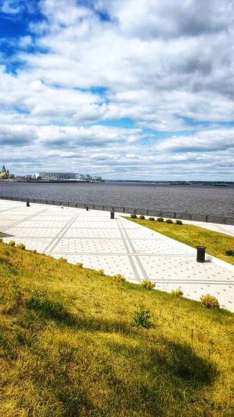 Belle Vue Sur Rivière Oka Nijni Novgorod Russie — Photo