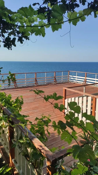 Красивая Терраса Видом Черное Море — стоковое фото