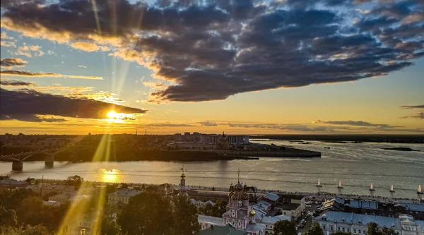 City Setting Sun Nizhny Novgorod Russia — Stock Photo, Image