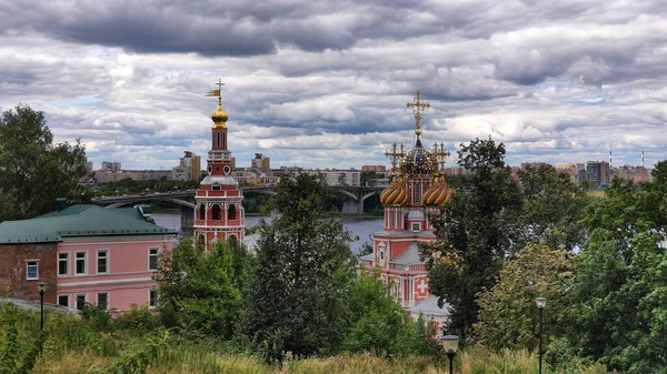 Rozhdestvenskaya Church Thickets Verkhnevolzhskaya Embankment Russia — Stock Photo, Image