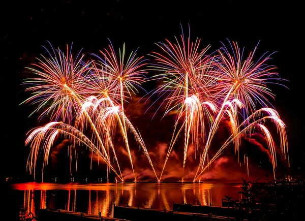 Fireworks Water Surface — Stock Photo, Image