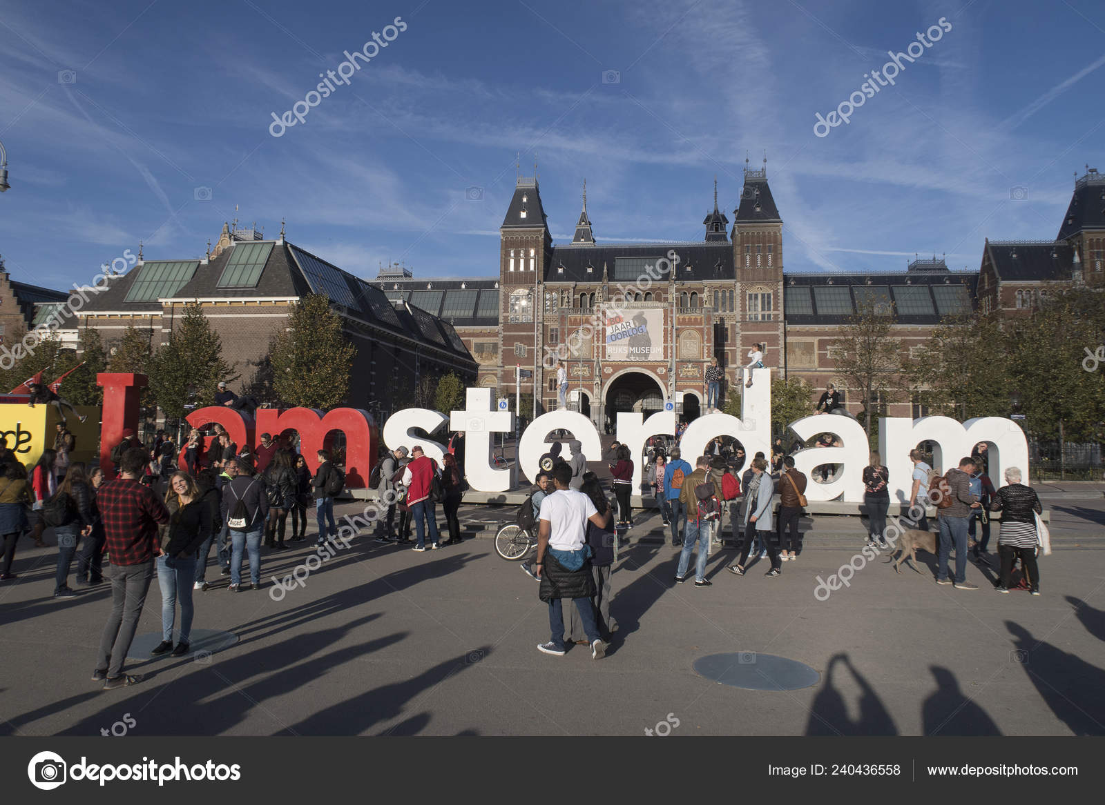 Amsterdam Netherlands October 2018 Letters Amsterdam Museumplein Surrounded Tourist Which Stock Editorial Photo C Miraswonderland 240436558