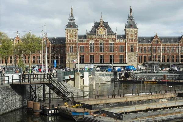 Amsterdã Holanda Outubro 2018 Estação Ferroviária Central Amsterdã Nos Países — Fotografia de Stock