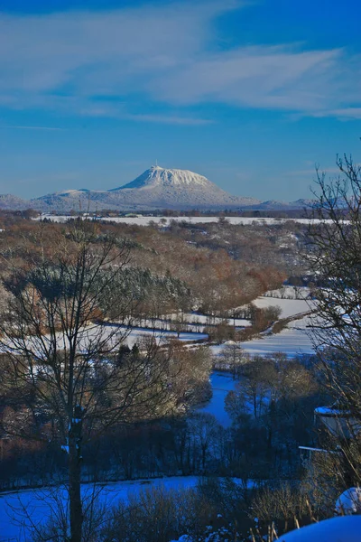 Puy Dome Sous Neige Vue Saint Pierre Chastel Auvergne — Photo