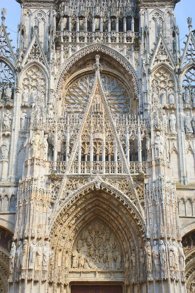 Cathédrale Notre Dame Rouen Porte Avant Centrale — Photo