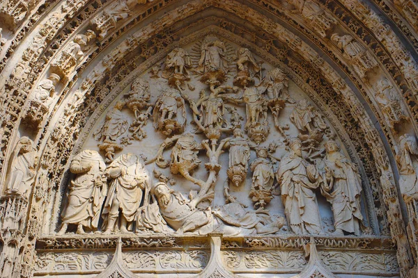 Kathedrale Notre Dame Von Rouen Tympanon Des Zentralportals — Stockfoto