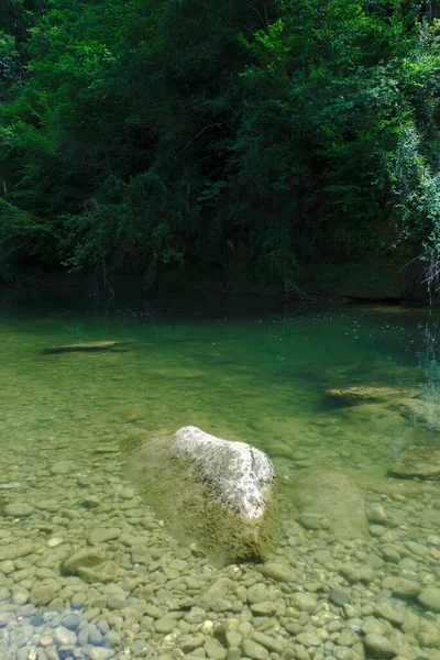 Άποψη Των Διαφανών Υδάτων Του Ποταμού Bourne Στην Isere Γαλλία — Φωτογραφία Αρχείου