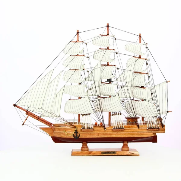 Model of ship on white background