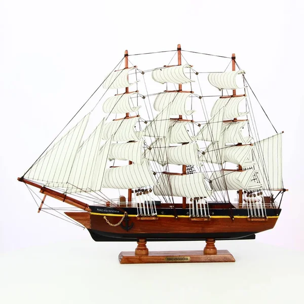Model of ship on white background