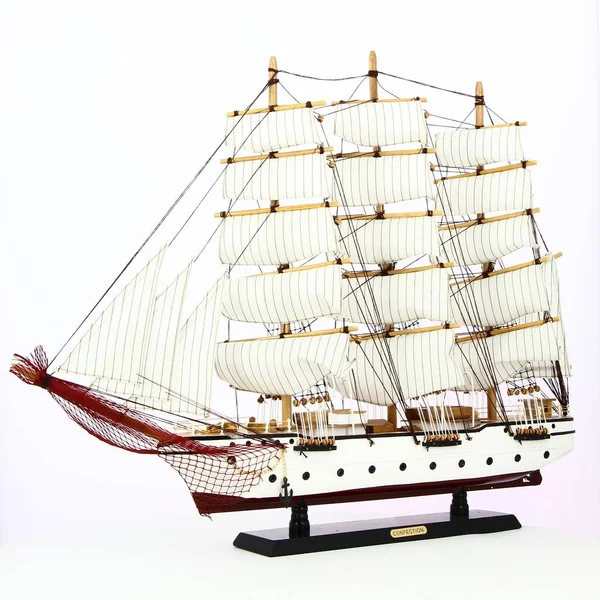 Model of ship on white background