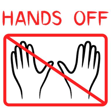 Elleri kapalı yazıt ve dışarı çapraz insan avuç içi dikdörtgen, vektör çizim