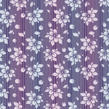 Narin çiçek deseni pastel mor ve beyaz tonlarda bir kumaş doku olarak gradyan, kesintisiz vektör ile