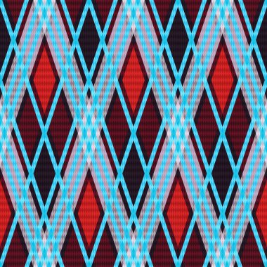 Sorunsuz rhombic doku vektör bir kumaş doku olarak başta olmak üzere ışık mavi çizgili, kırmızı ve gri tonlar