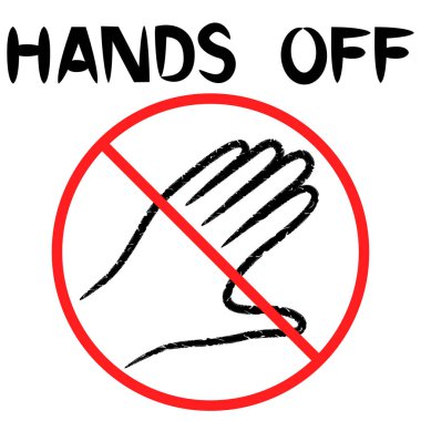 Elleri kapalı yazıt ve dışarı çapraz insan palm kırmızı dikdörtgen daire, vektör çizim