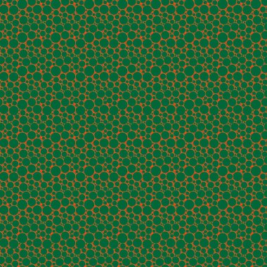 Turuncu arka plan üzerinde pek çok yeşil çevrede ile sorunsuz vektör desen