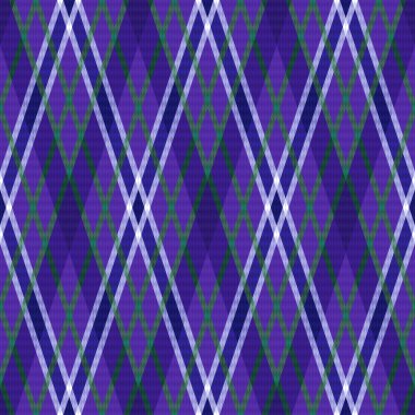 Rhombic sorunsuz rhombic desen kumaş doku olarak vektör yeşil ve mor çizgili, mor tonlar