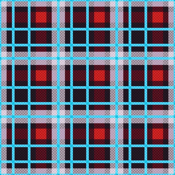 光の青いラインと赤と灰色の色相を中心にシームレスな市松模様テクスチャ布テクスチャとしてベクトル — ストックベクタ