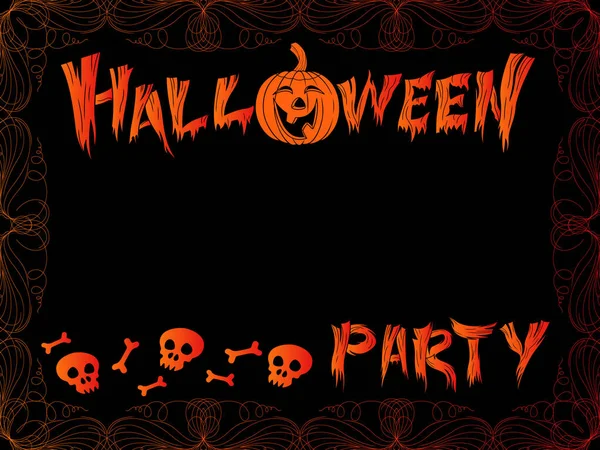 Pályázati Halloween Party Fekete Háttér Vektor Mint Egy Holiday Design — Stock Vector