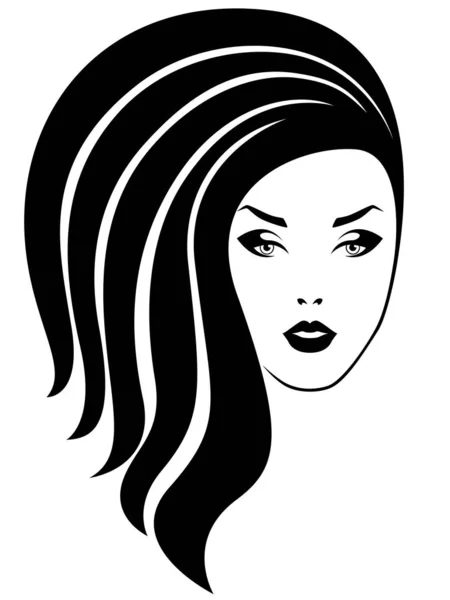 Красивая Женщина Стильными Роскошными Волосами Отличительными Глазами Губами Вектор Уход — стоковый вектор