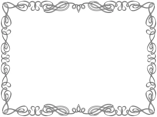 Greeting Card Ornamental Swirl Floral Frame White Background Vector Illustration — Stock Vector