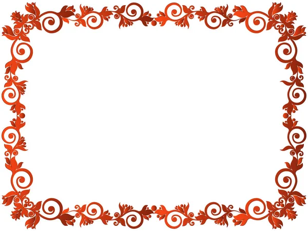 Greeting Card Red Ornamental Floral Frame White Background Vector Illustration — Stock Vector