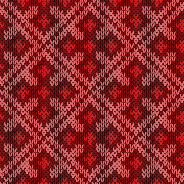 赤とピンク色の生地テクスチャとしてニット装飾用シームレスなベクトル パターン — ストックベクタ