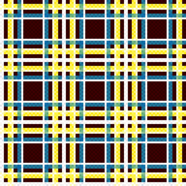 Patrón Cuadros Sin Costuras Con Entrelazado Líneas Azules Amarillas Blancas — Archivo Imágenes Vectoriales