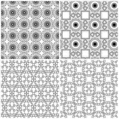 Dört sorunsuz çiçek örgü desenleri 