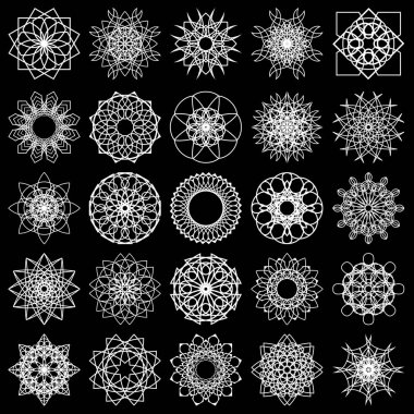 Beyaz çeşitli kar taneleri ayarla 