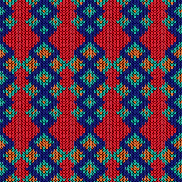 Motif décoratif tricoté sans couture — Image vectorielle