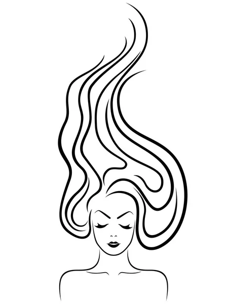 Femeie frumoasă cu păr de lux — Vector de stoc