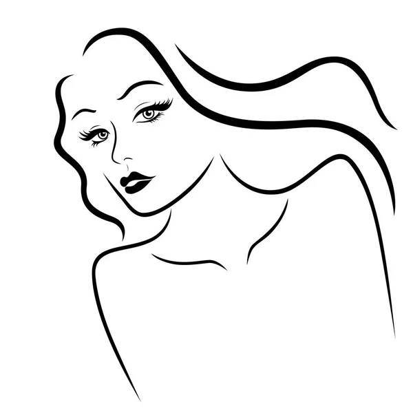 Dame élégante avec le visage sensuel — Image vectorielle