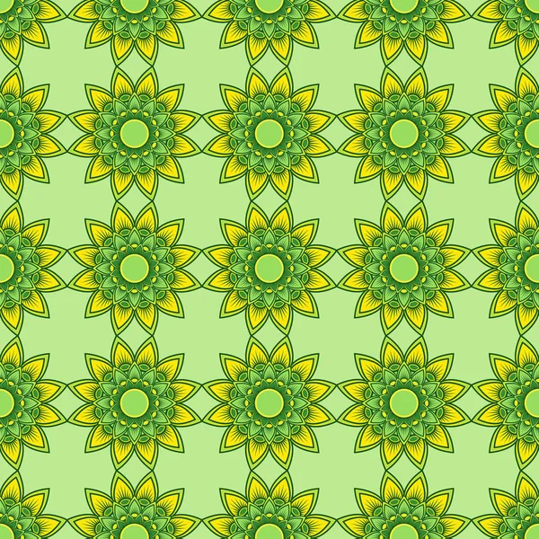 Seamless pattern with flowers as a sun — Stock Vector