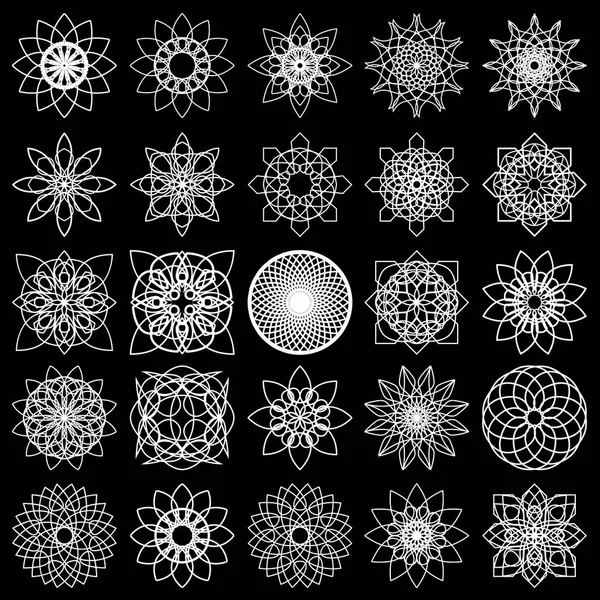 Set witte sneeuwvlokken — Stockvector