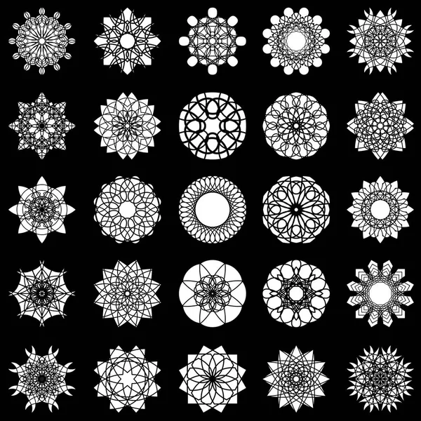 Set of twenty five snowflakes — Stock Vector