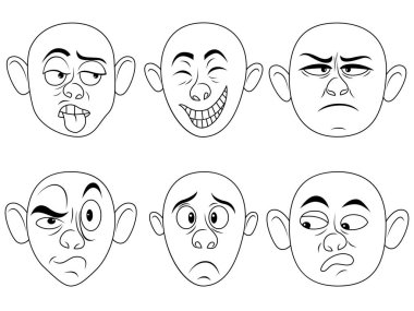 Eğlenceli erkek grimaces seti