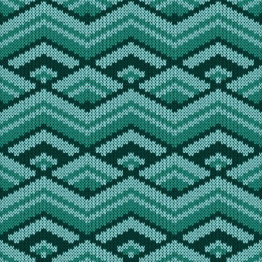 Turkuaz tonlarında dikişsiz örme dekoratif desen