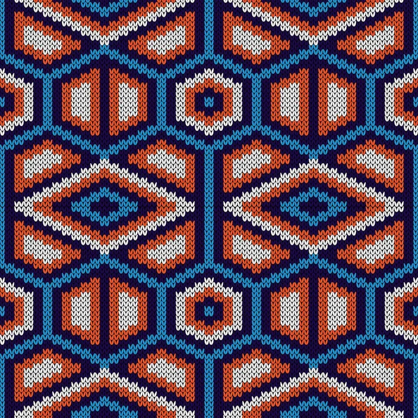 Tricot motif sans couture orné — Image vectorielle