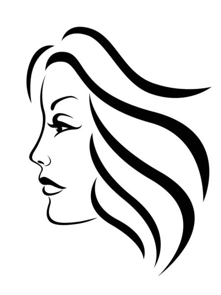 Cara abstracta de mujer encantadora — Vector de stock