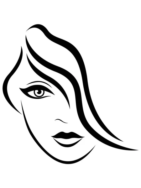 Abstract face of young lady — Stock Vector