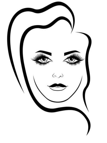 Señora hermosa y sensual abstracta con ojos expresivos — Vector de stock