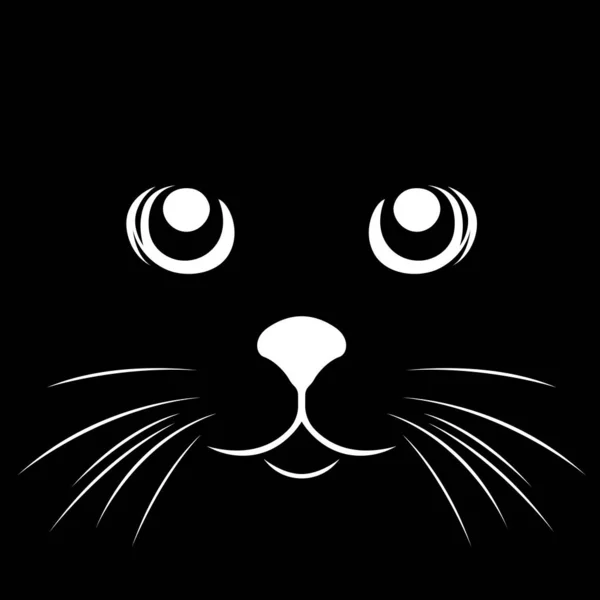 추상 고양이의 검은 스텐실 — 스톡 벡터