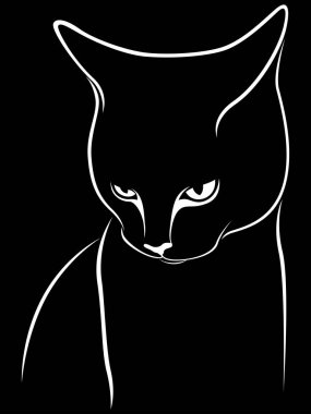 Soyut kedi siyah şablon