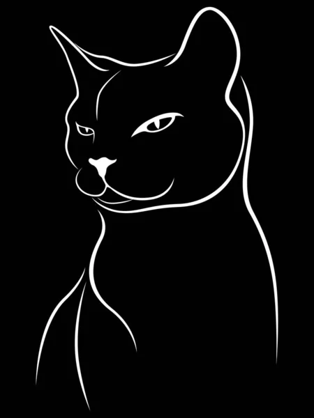 Abstract black stencil of angry cat — Stock Vector