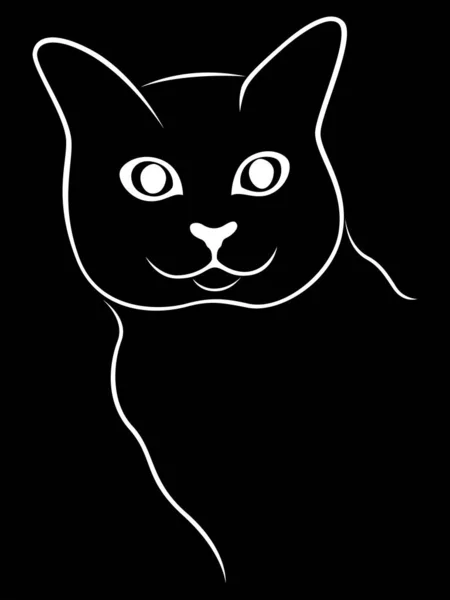 Schwarze Schablone der niedlichen Katze — Stockvektor