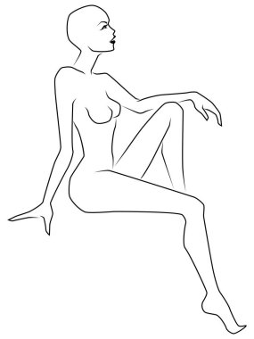 Şehvetli bayan güzel poz oturan