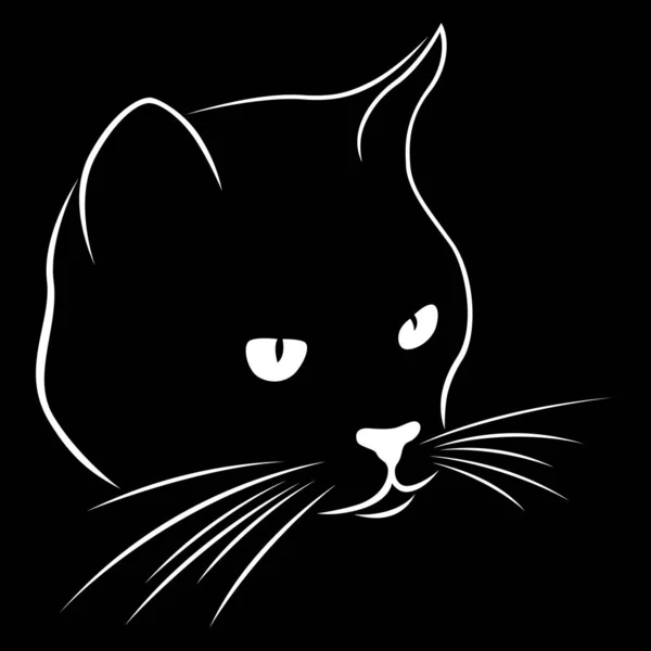 Stencil van de snuit van een kat op zoek — Stockvector